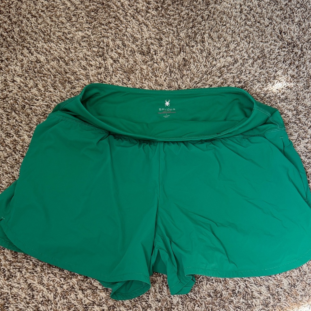 Spider Women's Vibrant Green Athletic Shorts